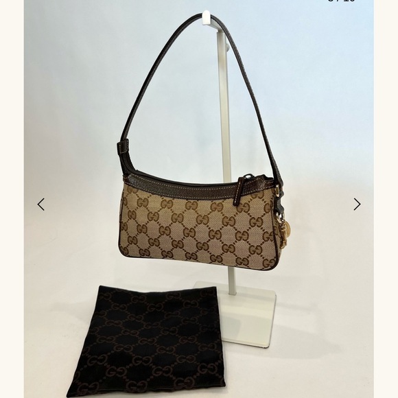 Gucci Brown Monogram Shoulder Bag - Picture 5 of 13